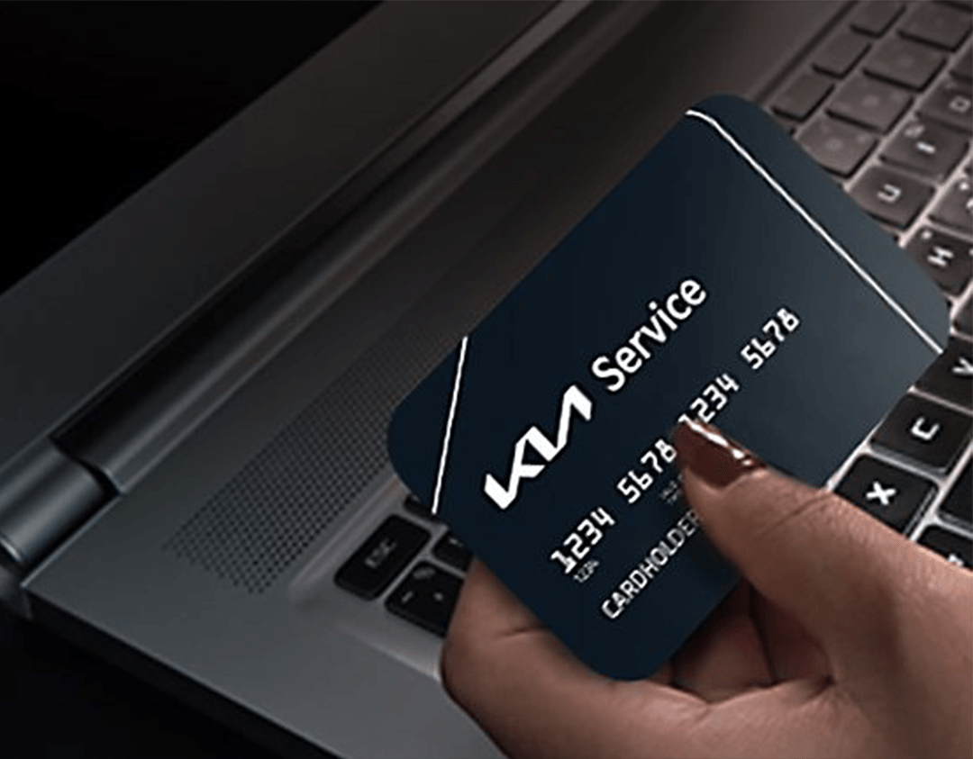 Carte de crédit Kia Finance pour utiliser au Service kia avec ordinateur en arrière-plan